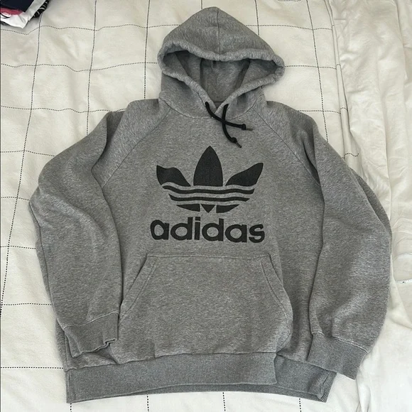 Adidas Gray Sweatshirt with Trefoil Logo - Picture 1 of 2